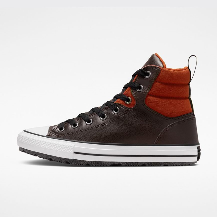 Botas de Inverno Converse Chuck Taylor All Star Berkshire Agua Resistant Cano Alto Feminino Marrom Laranja Pretas | PT R080P75